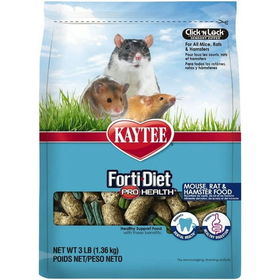 Kaytee Forti-Diet Pro Health Mouse, Rat Food 3 lbs Pack of 2