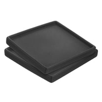 Plant Pot Saucers 6.3 Inch, Ceramic Square Flower Tray for Indoor, Black 2 Pack