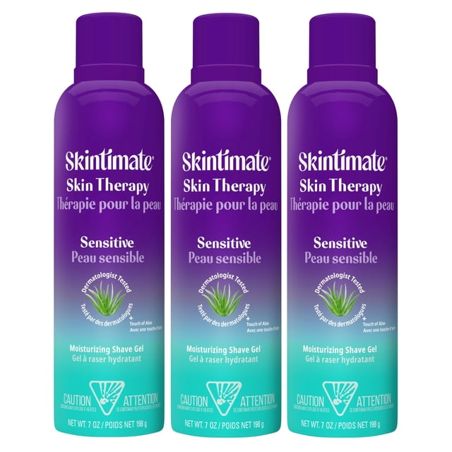 Gel de afeitar Skintimate Skin Therapy para piel sensible y mujer, 3 unidades, 200 ml