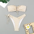thumbnail image 3 of Efsteb Women 2 Piece Bikini Set Floral Print Drawstring Bandeau Push-Up Padded Two Piece Bathing Suit Swimwear (Beige,XL), 3 of 3