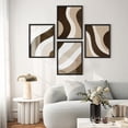 thumbnail image 3 of Framed Print Wall Art Set of 4 - Neutral Abstract Colorblocks Poster Art - 4 Pieces Minimalist Modern Wall Decor for Living Room - 11"x14"x4 BLACK, 3 of 7