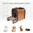 thumbnail image 7 of Pet Daily Kit Wooden Cat Beds Indoor Cat Cave House Pet Crate with Feeding Bowls Stand, 7 of 7