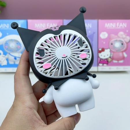 

Sanrio Hello Kitty Kuromi My Melody Kawaii Mini Cartoon Three-dimensional USB Small Fan Charging Holiday Gift for Girlfriend