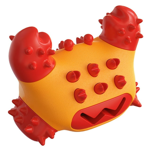 Juguete masticable para cepillo de dientes para perros, dispensador interactivo duradero de golosinas para perros, juguetes masticables para perros chirriantes para masticadores agresivos JAMW Sencillez