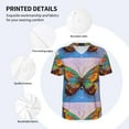 thumbnail image 4 of Balery Oil Painting Beautiful Butterfly Baseball Jersey for Men Casual Button Down Shirts Short Sleeve Active Team Sports Uniform-Large, 4 of 9