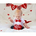 thumbnail image 4 of Noah's Boytique Baby Boys Valentines Day Bodysuit Shirt Outfit with Mustache Heart Suspenders and Red Bow Tie 12-18 Months, 4 of 5