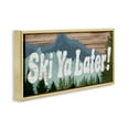 thumbnail image 3 of Stupell Industries Ski Ya Later Sports Pun Rustic Mountain Forest Sports Painting Gold Floater Framed Canvas Art Print Wall Art, 31 x 14, 3 of 9