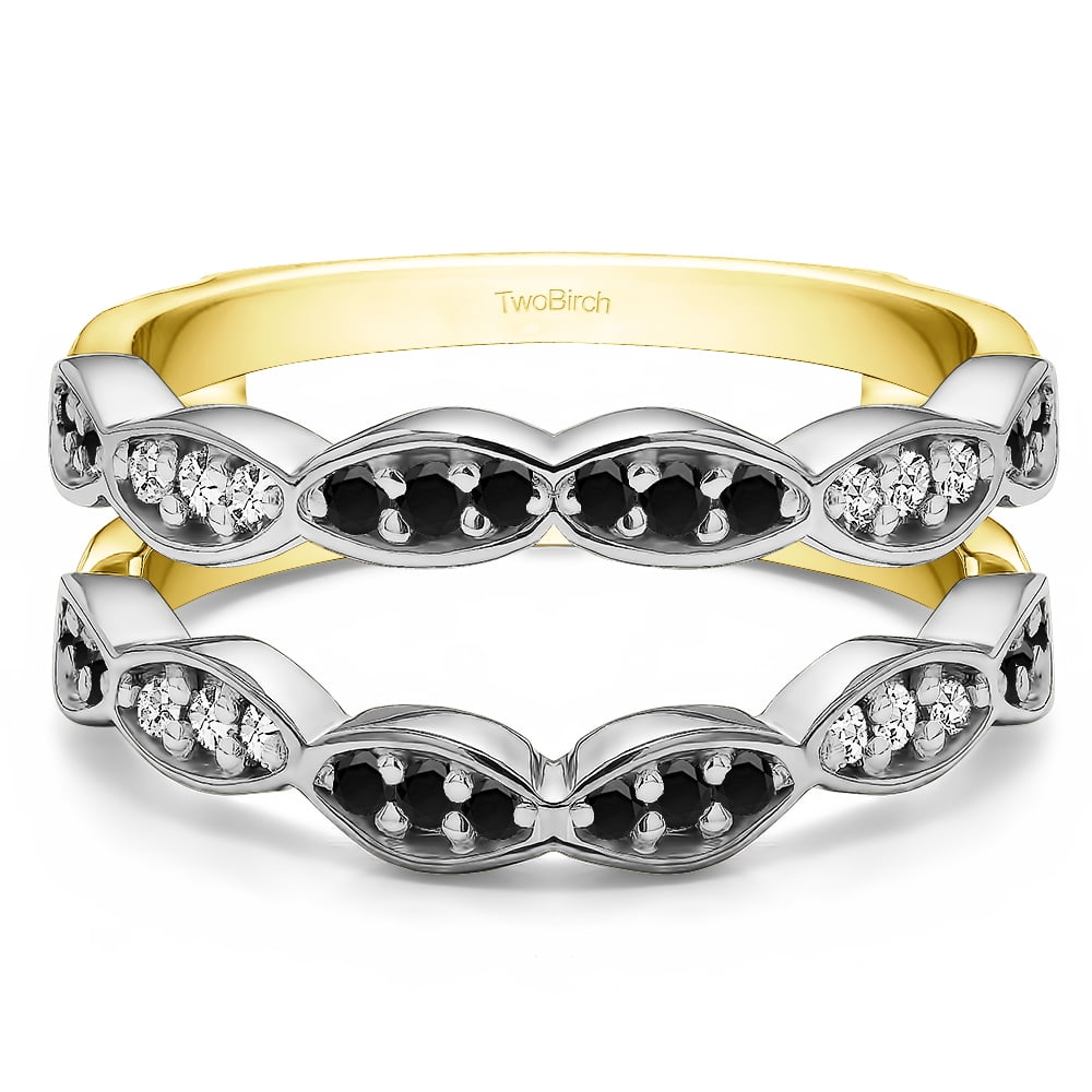 TwoBirch TwoBirch Vintage Wedding Ring Guard Enhancer In Sterling