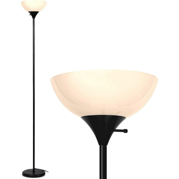 Brightech Sky Dome 72 in. Black Torchiere LED Uplight Floor Lamp