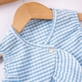 thumbnail image 6 of KPOPLK Toddler Girl Summer Clothes Tank Tops Gingham Pants Little Girls' Clothing Sets Boho Cute 2 Piece Outfits(Blue#1,1-2 Years), 6 of 9