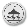 thumbnail image 1 of Carrousel Parc d'Attractions Noir Contour Rond Coussin de Décoration Coussin, 1 of 3