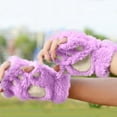 thumbnail image 2 of UJNDER Women Shirts cats Gloves Half Finger Bears Fingerless Gloves Cute Womens Thick Gloves Cartoon Purple, 2 of 9