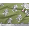 thumbnail image 2 of Soimoi Polyester Crepe Fabric Leaves & Floral Block Print Fabric by Yard 42 Inch Wide, 2 of 3