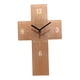 thumbnail image 5 of Reloj de pared, reloj silencioso, reloj decorativo moderno con forma de cruz pequeña, decoración del hogar, marrón claro, 5 of 9