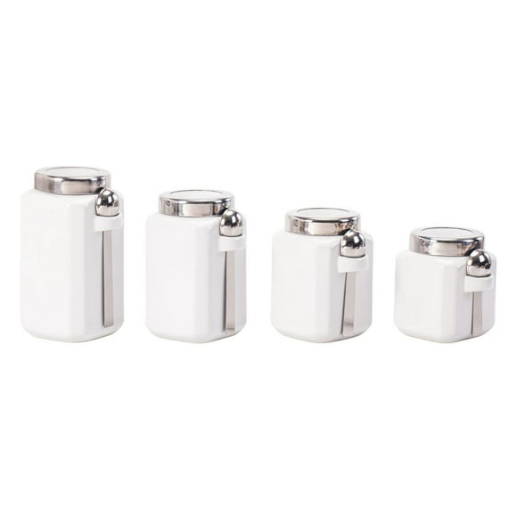 Mainstays White Glazed Ceramic Canister Set, 12 Piece