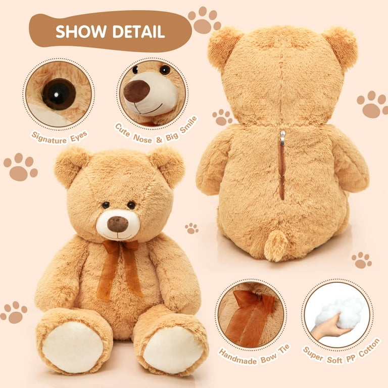 MorisMos Giant Teddy Bear 35.4 Giant Stuffed Animal Big Bear Plush Toy