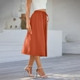 thumbnail image 6 of Difdany Women's Bohemian A-Line Elastic Waist Flowy Midi Skirt with Pockets Ginger XL, 6 of 7