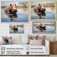 thumbnail image 4 of Designart "Daydreams on the Riverbank Grey Hippos III" Animals Framed Wall Art - Modern Grey Hippopotamus Living Room Framed Canvas Art, 4 of 6