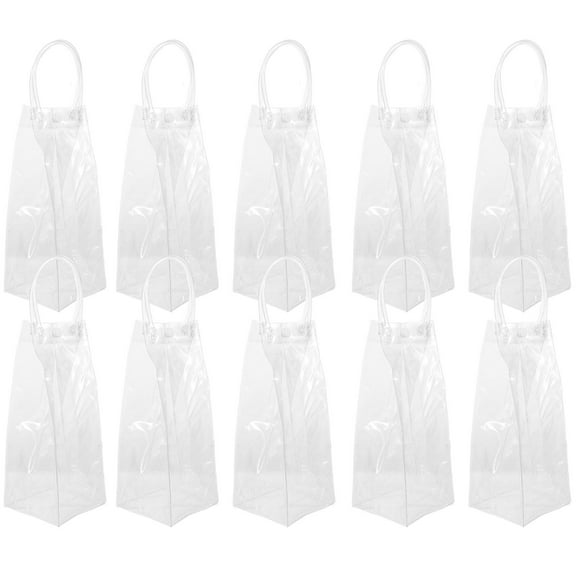 IMIKEYA PVC Transparent Wine Bags Reusable and Convenient for Storage 10Pcs