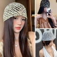 thumbnail image 6 of QHUDLV Korean Inspired Sequined Hollow Pullover Hat, Fashion Winter Cap for Women, 6 of 10