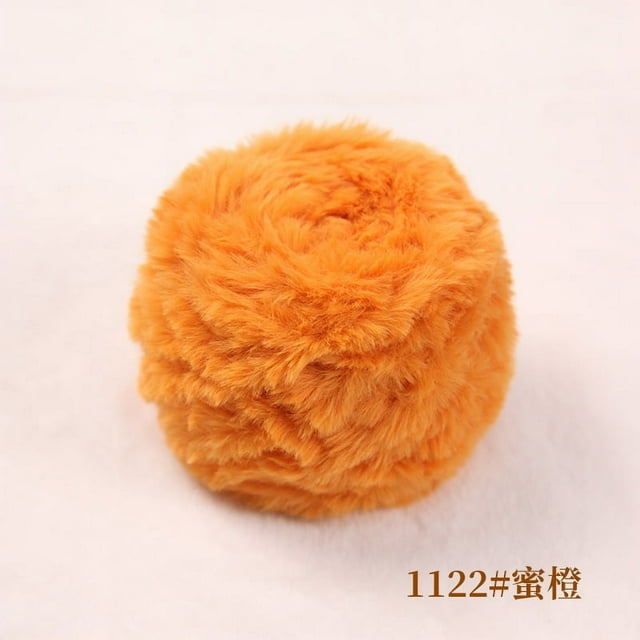 Zhuge Hilo de chenilla grueso para tejer voluminosos y esponjosos, hilo de chenilla, hilo de felpa suave, 100 g, naranja B