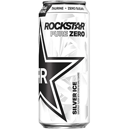 4 Pack - Rockstar Pure Zero Silver Ice - 16Oz.