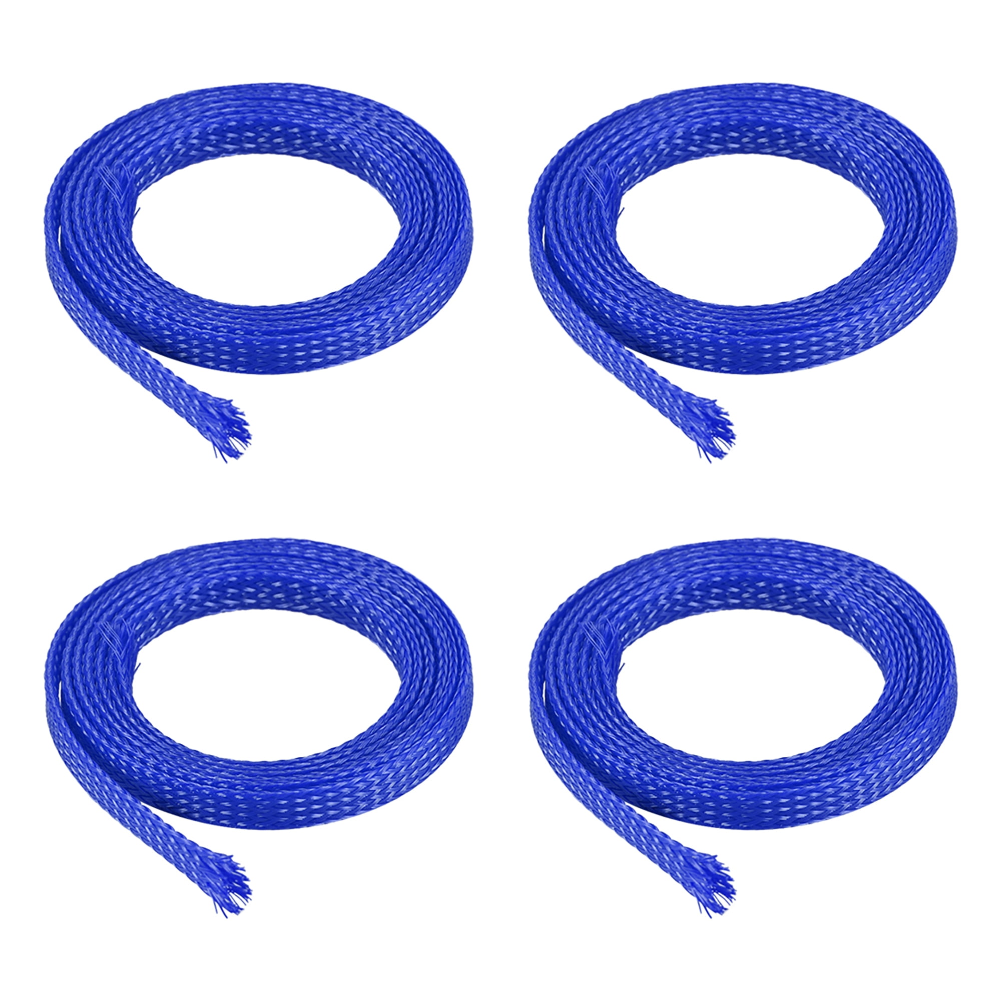 1 meters Royalblue High Densely 4mm Expanding Matte Braided Sleeving Cable