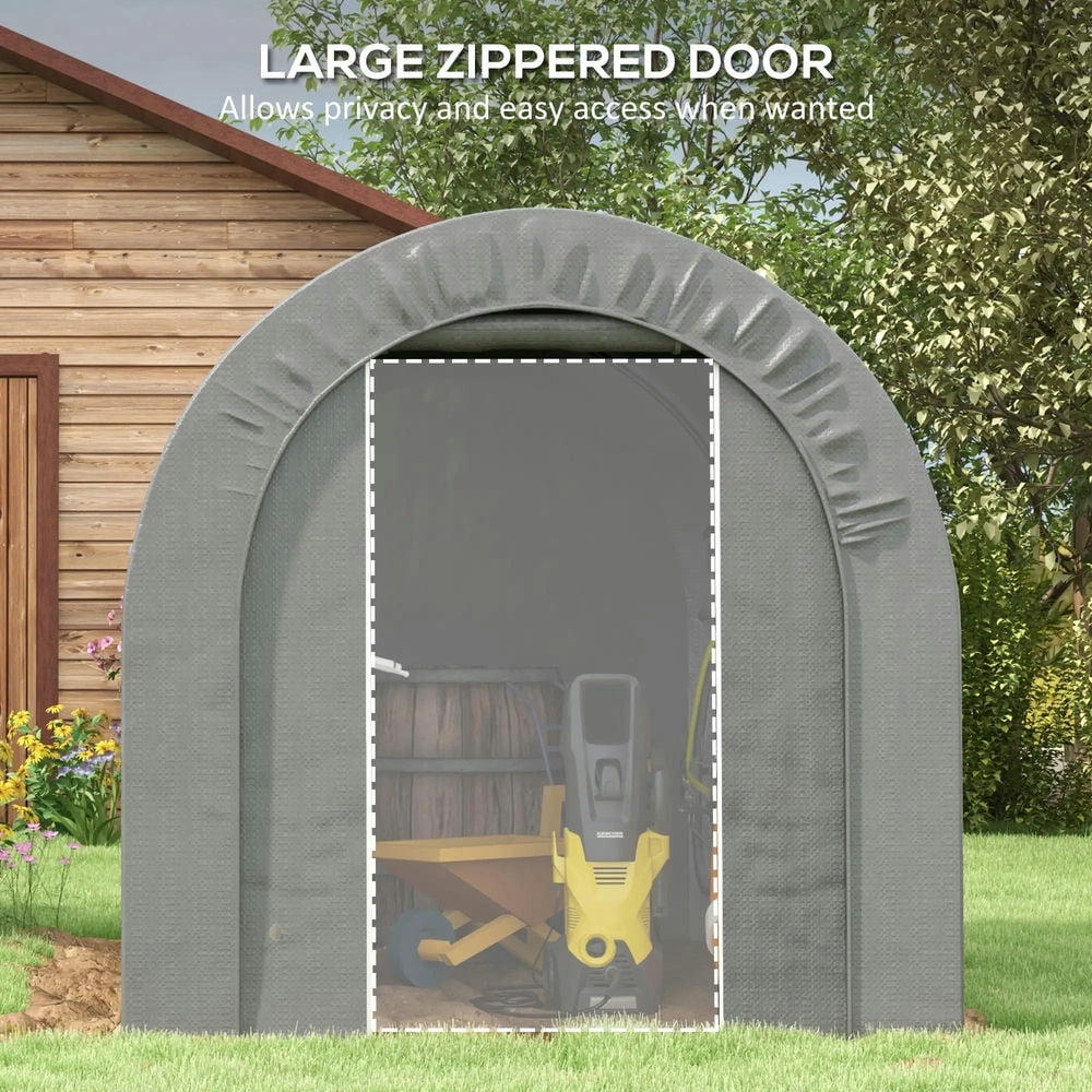 Resenkos Galvanized Metal 6' x 8' Outdoor Storage Tent, Heavy Duty and Waterproof Portable Shed