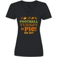thumbnail image 3 of Inktastic Football Turkey and Pie Women's V-Neck T-Shirt, 3 of 5