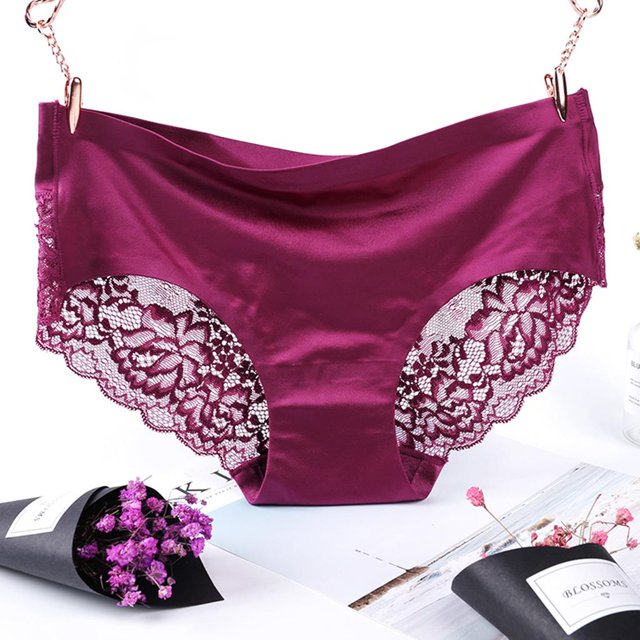 Ropa interior de encaje para mujer, ropa interior de encaje suave y sin costuras, calzoncillos con cobertura de espalda completa, bragas para muj L Soledad Ropa interior estilo hipster para mujeres