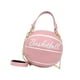 thumbnail image 3 of Bolso bandolera con forma de baloncesto, de piel sintética, ideal para viajes y vacaciones. Rosa, 3 of 9