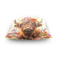 thumbnail image 4 of Highland Cow Flowers Rainbow Throw Pillow Covers Couch Pillowcases Decor for Bed Sofa 16" x 16", 4 of 7