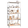 thumbnail image 2 of vidaXL 5-Layer Shelves 5 pcs Silver Steel&Engineered Wood, 2 of 5