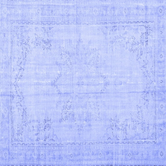 Ahgly Company Indoor Square Persian Blue Traditional Area Rugs, 6' Square