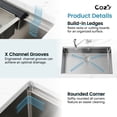 thumbnail image 6 of 33″x19″ Stainless Steel Undermount Single Bowl Sink, Brushed Finish, 1 Count, with Accessories, SS-BR-09, 6 of 12