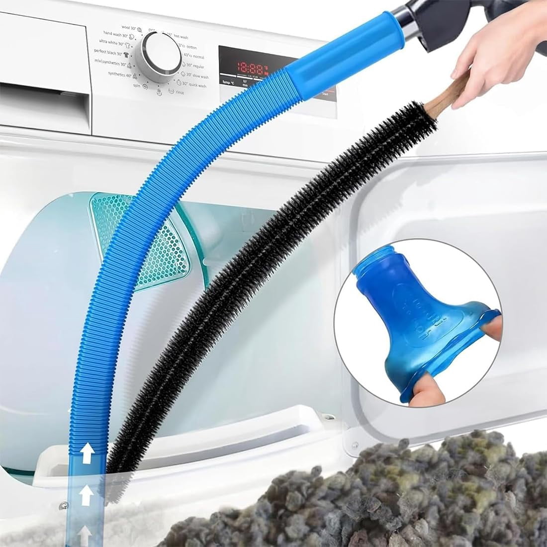 Dryer Vent Cleaner Kit with Flexible Vacuum Hose and Lint Brush, Universal Fit Tool