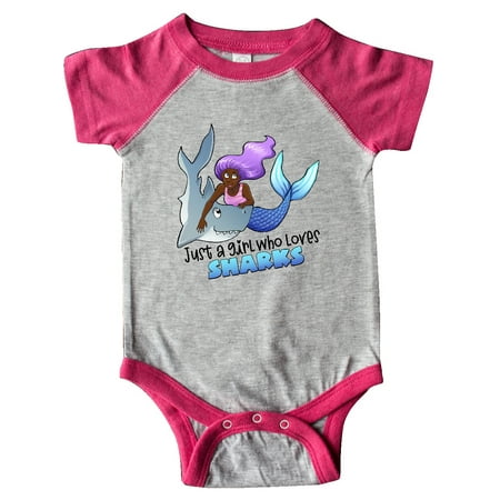 

Inktastic Just a Girl Who Loves Sharks- Mermaid Gift Baby Girl Bodysuit