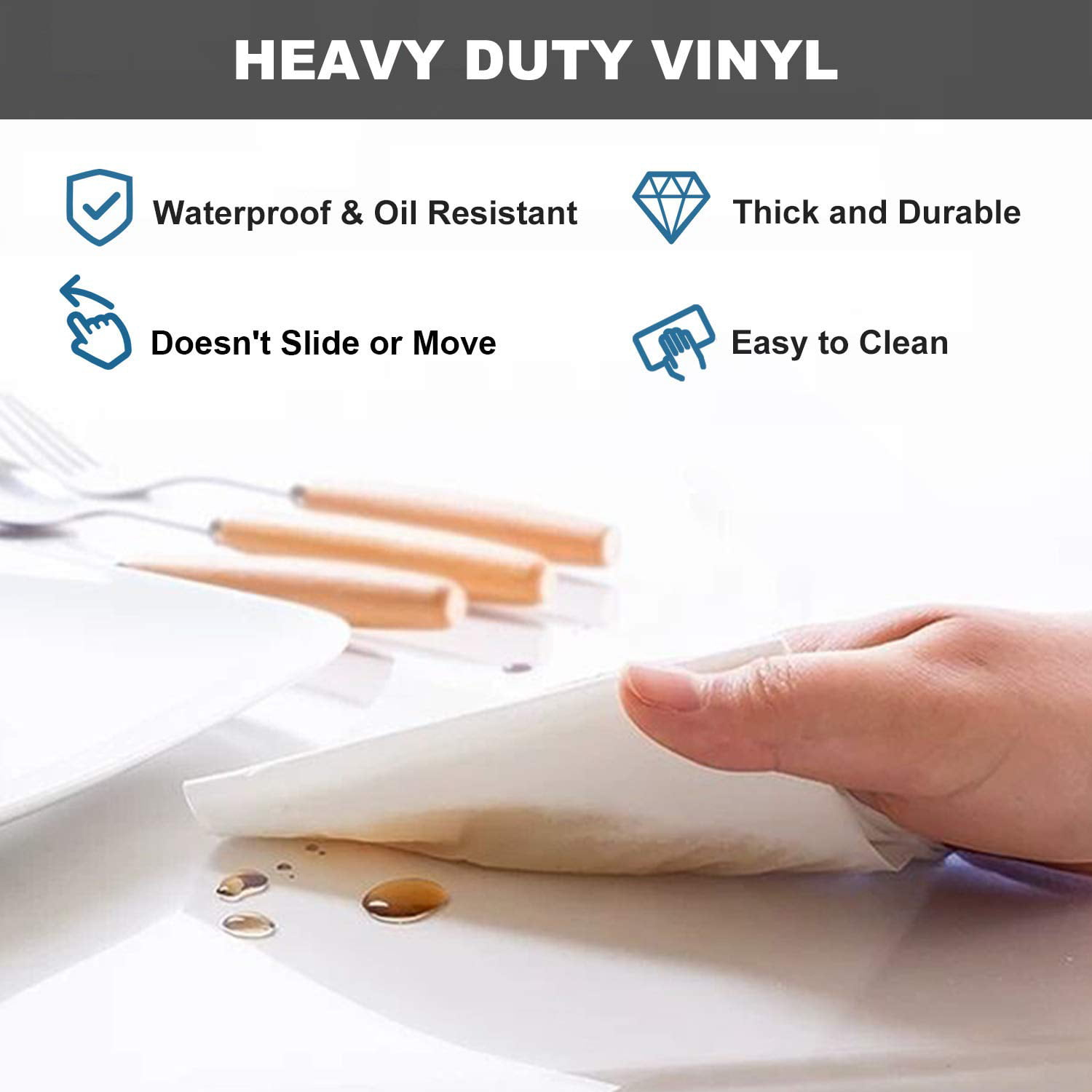 Sunjoy Tech Clear Table Cover Protector, 1mm Thick PVC Table Cover  Tablecloth, Plastic Desk Pad Mat, Waterproof Vinyl Table Top Protector for  Kitchen, Coffee Table, Writing Desk 