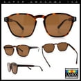 thumbnail image 2 of Mens Hipster Keyhole Rectangle Horn Rim Plastic Nostalgic Sunglasses Tortoise - Brown, 2 of 7