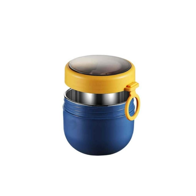 600ml Lunch Box Stainless Steel Portable School Hiking Food Fruits Breakfast Container Washable Lunchbox Kids Children Blue