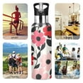 thumbnail image 7 of Yayeee 33oz Double Wall Stainless Steel Water Bottle with Flip Straw, Pink and Red Flowers, 7 of 7