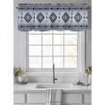 thumbnail image 4 of Blue Aztec Curtain Valances for Windows, Boho Southwest Farmhouse Ethnic Motifs Kitchen Valance Window Treatment, Light Filtering Block Curtains for Bathroom/Bedroom/Living Room 54'' x 18'', 4 of 9