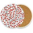 thumbnail image 5 of Coasters for Drinks Set of 2 Pieces Absorbent Ceramic Coasters with Cork Base, Heart shaped Leaves Coffee Coaster Great Gift for Table, Housewarming, Birthday, Kitchen, Home Decor Cup Coasters, 5 of 5
