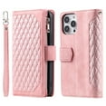 thumbnail image 2 of Feishell Crossbody Wallet Phone Case for Apple iPhone 13 Pro,Luxury PU Leather Magnetic Buckle Zipper Pocket Card Slots Flip Stand Protective Cover with Hand Strap & Shoulder Strap,Rosegold, 2 of 11