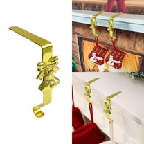 Qonioi Christmas Stocking Hooks, Gold Iron Hangers for Socks Stockings Holiday Decor, Stocking Holders, Christmas Hangers