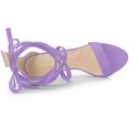 thumbnail image 4 of Sandalias Allegra K Cordón Arriba Punta Abierta Tacón de Aguja Mujer Morado 41, 4 of 6
