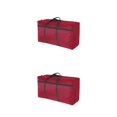 thumbnail image 3 of Injueey Bolsa de equipaje reutilizable con asa de cremallera Edredón de dormitorio para el hogar Almohada Contenedor móvil Embalaje Rojo 2Conjunto, 3 of 6