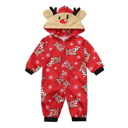 

Olyvenn Womens Hood Romper Jumpsuit Tops Casual Plus Size Loose Baby Infant Deer Family Pajamas Sleepwear Christmas Outfit For Women 2022
