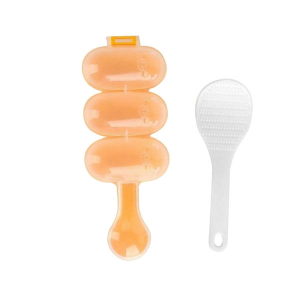 Rice Ball Mold Plastic NonStick Rice Roll Shaker 3Grid DIY Roll Maker