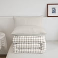 thumbnail image 5 of Manfei Rustic Grid Twin Comforter Sets,Modern Check Bedding Set,Cream White,Light Gray Reversible,2-Piece,1 Comforter and 1 Pillowcase,2-Piece,1 Comforter and 1 Pillowcase, 5 of 7